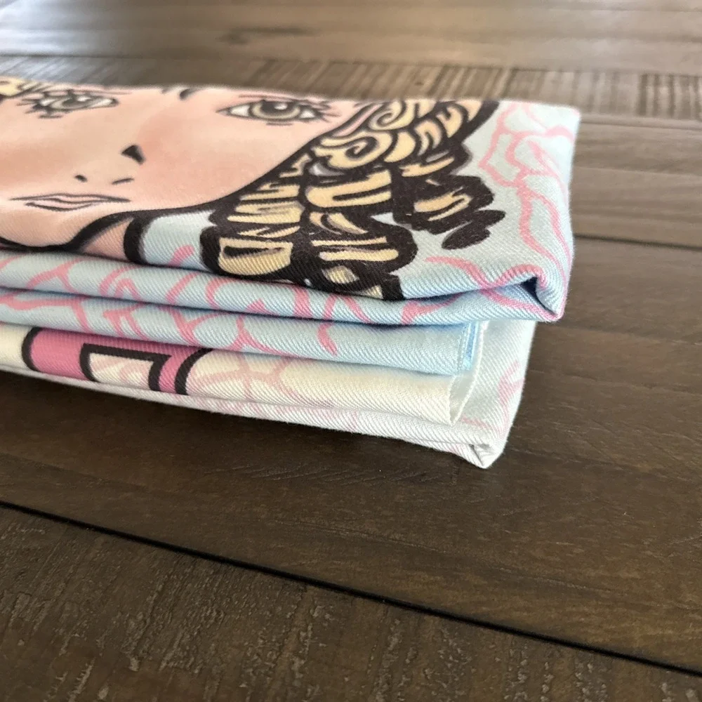 Storiarts Alice in Wonderland Throw Blanket Pink White Rabbit 74x37 Thin